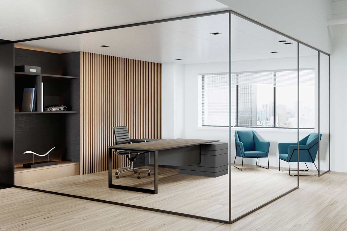 عکس پارتیشن اداری شیشه ای