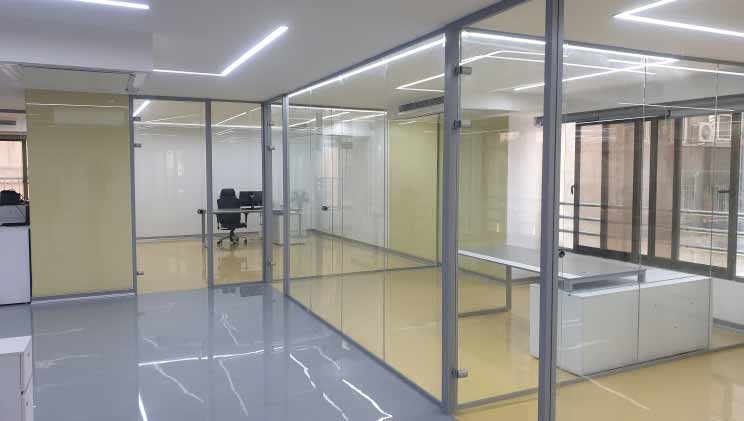 پارتیشن شیشه ای دفتر کار